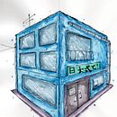 Mon projet du cours : Esquisses d'architecture expressives aux feutres de couleur. Sketching, Drawing, Architectural Illustration, Sketchbook, Ink Illustration, L, scape Architecture, Street Art & Infographics project by Luc - 09.26.2023