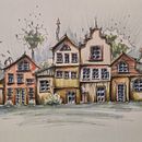 Mein Abschlussprojekt für den Kurs: Expressive Architekturskizzen mit Markern. Un proyecto de Bocetado, Dibujo, Ilustración arquitectónica, Sketchbook e Ilustración con tinta de Katrin - 27.09.2023