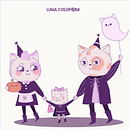 Gatinhos de halloween - Pinktoober. Un projet de Illustration numérique et Illustration jeunesse de LUNA COLOMBINI - 03.10.2023