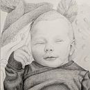 Babyzeichnung. Een project van  Beeldende kunst, Tekening met potlood,  Tekening,  Creativiteit,  Portrettekening, Realistische tekening y  Artistieke tekening van Katharina Halas - 08.10.2023