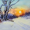 My project for course: Painting Realistic Watercolor Landscapes. Projekt z dziedziny  Sztuki piękne,  Malarstwo, Sketching, Malowanie akwarelą, Ilustracja naturalist i czna użytkownika Sungjin Park - 15.12.2023