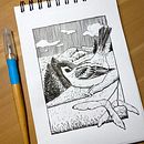 My project for course: Dip Pen and Ink Illustration: Capturing The Natural World. Projekt z dziedziny Sketching,  R, sunek,  R, sunek art, st, czn, Sketchbook,  R, sunek atramentem, Ilustracja naturalist i czna użytkownika Olena Openko - 09.10.2023
