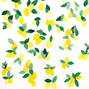 Lemon Tree. Een project van Traditionele illustratie, Aquarelschilderen, Schilderij y Textielontwerp van Dimitra Polychronis - 10.10.2023