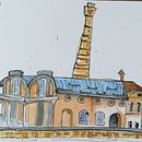 Il mio progetto del corso di Albert Kiefer: Disegno architettonico espressivo con pennarelli colorati. Projekt z dziedziny Sketching,  R, sunek,  R, sunek architektoniczn, Sketchbook,  R i sunek atramentem użytkownika Francesca - 16.10.2023