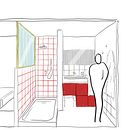 Mon projet du cours : Dessin architectural : perspective à un seul point de fuite. Design, Arquitetura, Paisagismo e Ilustração arquitetônica projeto de maeva_danglot - 20.10.2023