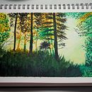 Mi proyecto del curso: Paisajes de ensueño con acuarela: plasma la luz. Projekt z dziedziny  Malarstwo i Malowanie akwarelą użytkownika Nathalia Freire Iturriaga - 23.10.2023