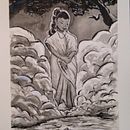 Kumari of the lake. Een project van Traditionele illustratie,  Tekening y  Illustratie met inkt van devavrat_mathur - 23.10.2023