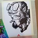 Hellboy: Character Illustration with Acrylic. Ilustração tradicional, Design de personagens, Pintura, Comic, e Pintura Acrílica projeto de Loc Nguyen - 27.10.2023