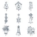 Birdhouses. Digital Drawing project by Sarah W - 10.31.2023