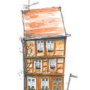 Abschlussprojekt: Haus in Quedlinburg. Een project van  Schetsen,  Tekening,  Architecturale illustratie, Sketchbook y  Illustratie met inkt van Erik - 01.11.2023