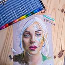 Mon projet du cours : Illustration au pastel et aux crayons de couleur. Un progetto di Illustrazione tradizionale, Belle arti, Disegno a matita, Disegno, Disegno di ritratti, Disegno realistico e Disegno artistico di Mélanie Ribeiro Melanie - 30.10.2023