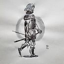 India Ink illustration: Samurai. Een project van Traditionele illustratie,  Tekening y  Illustratie met inkt van Klára Sýkorová - 10.02.2023