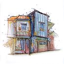 Mi proyecto del curso: Dibujo arquitectónico expresivo con marcadores de colores. Projekt z dziedziny Sketching,  R, sunek,  R, sunek architektoniczn, Sketchbook,  R i sunek atramentem użytkownika jaimesjosemiguel - 06.11.2023