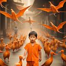 Mamaaaa, he followed me here, can we keep him? Exploring AI in a series of surreal images, created to explore a new medium that, like it or not, we have to deal with.. Artificial Intelligence project by Gianluca Manna - 11.09.2023