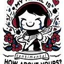 Sentimental Metal T-shirt . Design grafic, Scrisori, Desen, Design vestimentar & Ilustrație digitală de hello_670013 - 11.08.2023