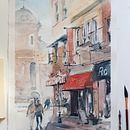 My project for course: Architectural Sketching with Watercolor and Ink. Drawing, Watercolor Painting, Architectural Illustration, Sketchbook, Ink Illustration, and Sketching project by Olha Brieus - 11.09.2023