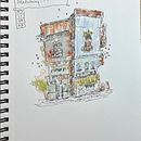 My project for course: Expressive Architectural Sketching with Colored Markers. Een project van  Schetsen,  Tekening,  Architecturale illustratie, Sketchbook y  Illustratie met inkt van nancystandlee - 09.11.2023