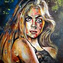 Mi proyecto del curso: Retratos contemporáneos al óleo. Traditional illustration, Fine Arts, Painting, and Oil Painting project by Emiliano Cuadros Abstractos - 11.11.2023