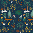 Mon projet du cours : Illustration numérique de motifs inspirés de la faune et la flore. Projekt z dziedziny Trad, c, jna ilustracja, Pattern design,  R, sunek, Ilustracja c, frowa, R i sunek botaniczn użytkownika Axelle AVON POIX - 02.11.2023