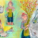 My project for course: Granny and goat :). Ilustração tradicional, Design de personagens, Desenho, e Sketchbook projeto de Viktorija Jaros - 22.11.2023