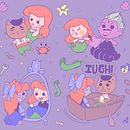 Estilo kawaii: La sirenita . % Allkindsdraw Owo tarafından hazırlanan Geleneksel illüstras, on, Karakter Tasarımı, Dijital İllüstras, on, Ve Manga projesi - 12.03.2023