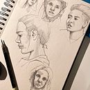 My project for course: Portrait Sketchbooking: Explore the Human Face. Een project van  Schetsen,  Tekening,  Portrettekening,  Artistieke tekening y Sketchbook van Judyta - 03.12.2023