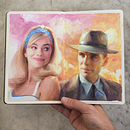 'Barbenheimer' en la Moleskine. Un proyecto de Bellas Artes, Pintura, Cine, Cine, vídeo, televisión y Dibujo de Retrato de Adrià Llarch - 08.08.2023
