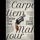 Carpe diem - Dead Poets Society poster design. Un progetto di Graphic design, Design di poster  e Tipografia di andrei_illustrates - 29.10.2023
