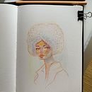My Vibrant Portrait Drawing with Colored Pencils. Projekt z dziedziny  R, sunek, Portret, Sketchbook, R i sowanie kredkami użytkownika Nicole Bailey - 07.12.2023