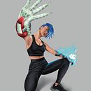 um amigo me pediu para colocar em imagem uma personagem que ele havia criado faz uns anos, então, esse foi um dos resultados Ein Projekt aus dem Bereich Concept Art, Design von Figuren und Digitale Illustration von Alife - 12.12.2023