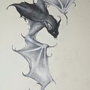 Dibujo a color murciélago . % Yumiko tarafından hazırlanan Gerçekçi Çizim, Ve Sanatsal Çizim projesi - 12.12.2023