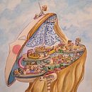 Meu projeto do curso: Ilustração surrealista com aquarela e tinta. Projekt z dziedziny Trad, c, jna ilustracja,  Sztuki piękne,  Malarstwo,  R, sunek i Malowanie akwarelą użytkownika Marielyse Domiciano - 14.12.2023