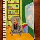 My project for course: Exploratory Sketchbook: Find Your Drawing Style. Ilustração tradicional, Esboçado, Criatividade, Desenho, Pintura em aquarela, Sketchbook, e Pintura guache projeto de Jessa Millwee - 19.12.2023