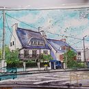 Mon projet du cours : Urban sketching : créez des paysages urbains expressifs. Een project van Schilderij,  Schetsen,  Tekening, Aquarelschilderen, Sketchbook y  Illustratie met inkt van K-mille Agregator - 01.11.2023