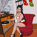 Ilustração de Natal - Pinup . Ilustração vetorial e Ilustração digital projeto de Tati Pinup - 24.12.2023