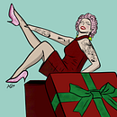 Ilustração de Natal - Pinup . Ilustração vetorial e Ilustração digital projeto de Tati Pinup - 23.12.2023