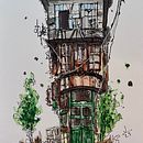 My project for course: Expressive Architectural Sketching with Colored Markers. Un progetto di Bozzetti, Disegno, Illustrazione architettonica, Sketchbook e Illustrazione con inchiostro di paul_judkins - 25.12.2023