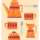 East Block crockery . Un projet de Illustration numérique , et Conception d'affiches de Lucía Inthesky - 01.12.2023