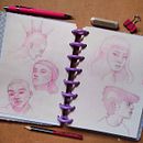 Meu projeto do curso: Caderno de retratos: explore o rosto humano. Un proyecto de Bocetado, Dibujo, Dibujo de Retrato, Dibujo artístico y Sketchbook de Nicole Ramos de Souza - 30.12.2023