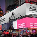 Visit Australia, a climate action billboard in Times Square, NY.. Design, Tipografia, Copywriting, Arte urbana, Design de sinalização, e Design de cartaz projeto de Seán Marsh - 15.09.2021