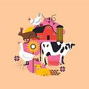 Farm animals. Un proyecto de Ilustración tradicional, Diseño gráfico, Ilustración vectorial e Ilustración digital de Silvia Vignati - 06.01.2024