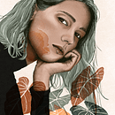 Pensamientos. Projekt z dziedziny Trad, c, jna ilustracja, Grafika wektorowa, Ilustracja c, frowa i Portret użytkownika Erika Vuoto - 20.08.2022