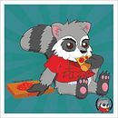 ES UN DIBUJO DE UN MAPACHE COMIENDO PIZZA ME ENCANTA. Traditional illustration, Design, Animation, and Character Design project by Carlos Cristancho - 01.07.2024
