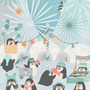 Chillyville Holiday Card. Traditional illustration, Digital Illustration, Stationer, Design, and Character Design project by Britta Nagy - 11.22.2015