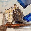 My project for course: Architectural Sketching with Watercolor and Ink. Un progetto di Bozzetti, Disegno, Pittura ad acquerello, Illustrazione architettonica, Sketchbook e Illustrazione con inchiostro di Benedicte Moubarak - 09.01.2024