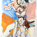 My project for course: Expressive Figure Drawing: Explore Lines, Shapes and Colors. Een project van  Beeldende kunst, Tekening met potlood,  Tekening,  Portrettekening, Realistische tekening, Anatomisch tekenen y Schilderen met gouache van Prins Nicolas - 10.01.2024