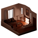 Livingroom with chimney, sofa and frame . Desain, Arsitektur, Arsitektur Interior, 3D, Desain, Dan Pembuatan Furnitur proyek oleh Mirco Moreyra - 03.02.2022