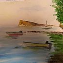 Mon projet du cours : Peinture de paysages marins à l'aquarelle. Un proyecto de Pintura, Pintura a la acuarela e Ilustración naturalista				 de cecile_bd - 12.01.2024