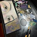 Project: Painting Eyes with Oil for Vibrant Portraits. Un progetto di Artigianato, Belle arti, Pittura, Bozzetti, Creatività, Fotografia di ritratto e Arte concettuale di Cariely Naara - 11.01.2024