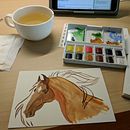 Horse Sketch. Un proyecto de Pintura a la acuarela y Bocetado de Henry Gabb - 15.01.2024